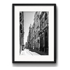 Cuadro Montevideo Foto Blanco Negro Br8 53x43cm Con Paspartú Ciudad Vieja 2 Con Marco Negro