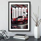 Cuadro Dodge Viper Acr Auto Modelo Carrera Decoracion Marco Negro