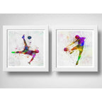 Set 2 Cuadros Futbol Pop Art Jugadores Deporte Decoracion