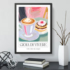 Cuadro Gioia Di Vivere Café Frase Bake Cocina Decoracion Marco Negro
