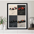 Cuadro Autos Formula 1 Senna Schumacher Hamilton Verstappen Marco Negro