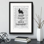 Cuadro Psicología Psiquiatría Keep Calm Decor Con Paspartú Marco Negro