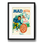 Cuadro Revista Mad Pizza Retro Decoracion Con Paspartú Marco Negro
