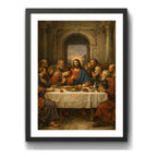Cuadro La Última Cena De Jesús Cristo Arte Sacro Biblia Marco Negro