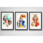 Set 3 Cuadros Payasos Circo Arte Decoracion Con Paspartú