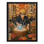 Cuadro Naruto Chef De Sushi Arte Japones Cocina Anime Geek Marco Negro