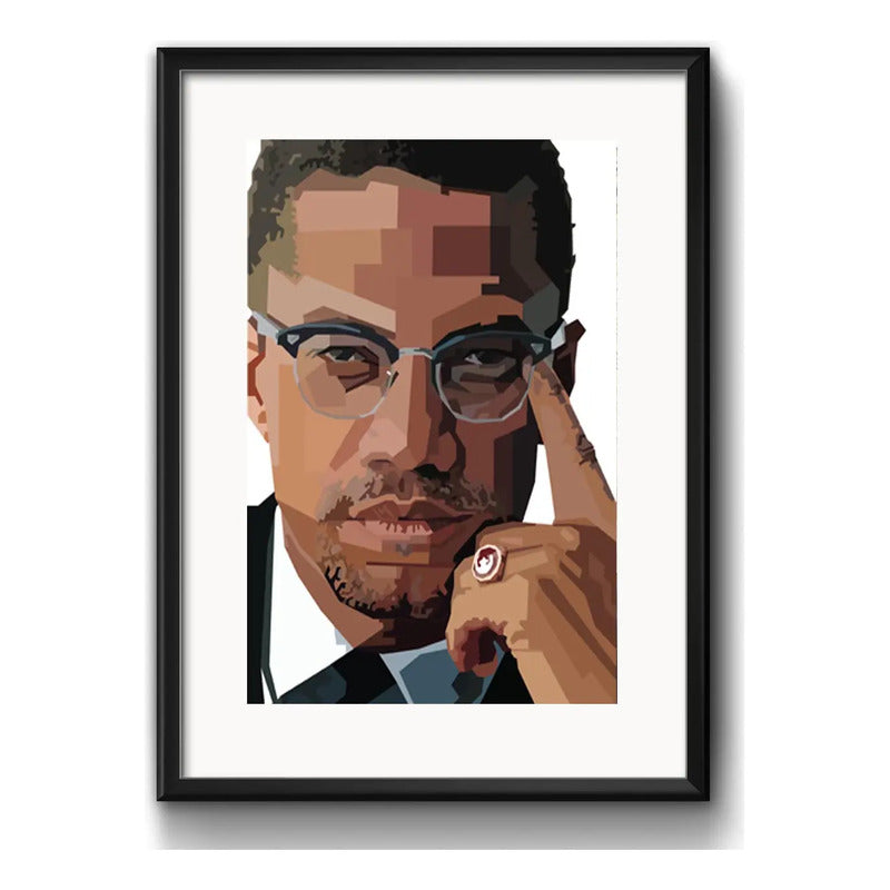 Cuadro Malcolm X Arte Activista Decoracion Con Paspartú