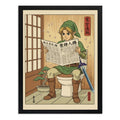 Cuadro Zelda Baño Diario Japón Bonsai Game Arte Decoracion Marco Negro