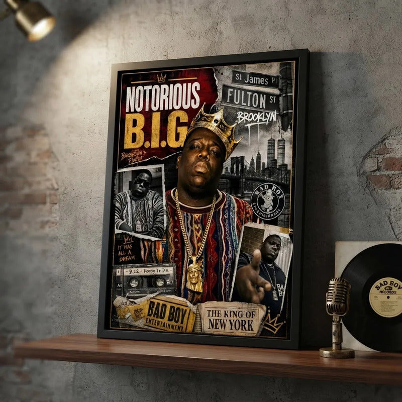 Cuadro The Notorious Big Rap Hip Hop The King Of New York Marco Negro