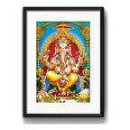 Cuadro Ganesha India Dios Hindu Prosperidad Con Paspartu