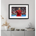 Cuadro Cristiano Ronaldo Futbol Foto B2 53x43cm Con Paspartú Marco Negro