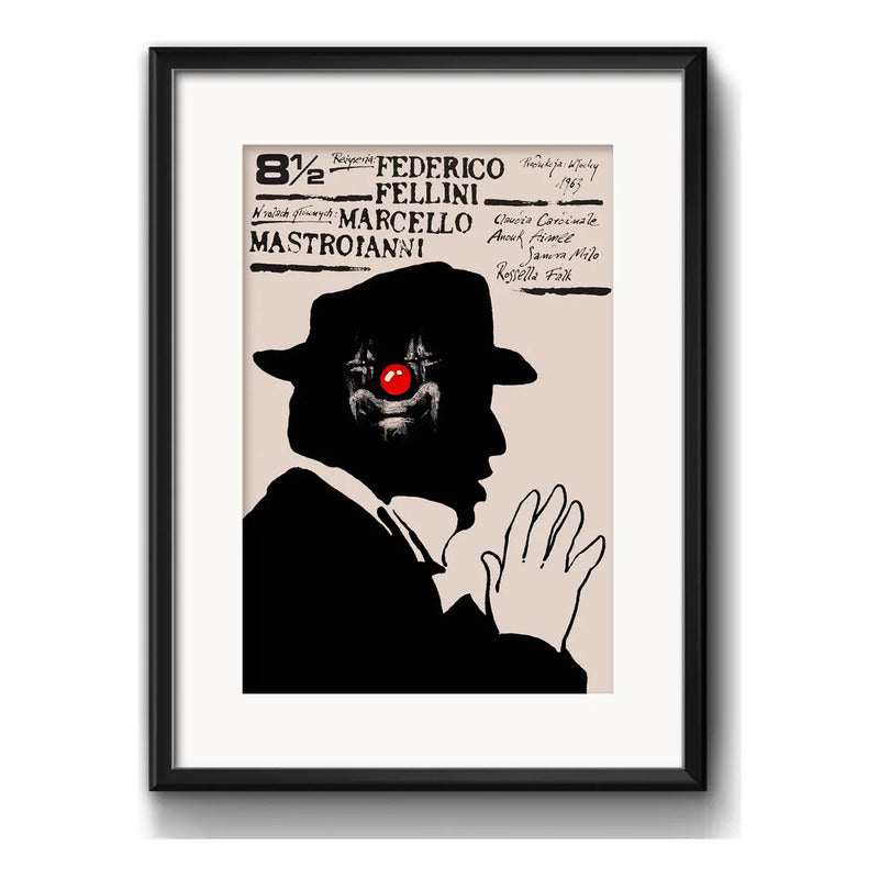 Cuadro Fellini Pelicula Ocho Y Medio 812 Cine Arte Paspartú Marco Negro