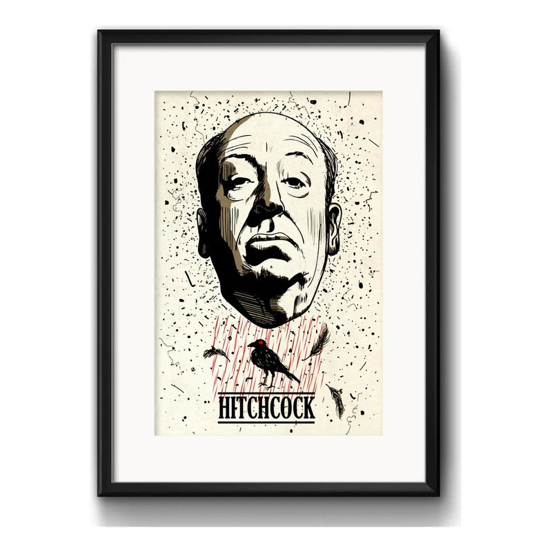 Cuadro Alfred Hitchcock Director Peliculas Cine Con Paspartú Marco Negro