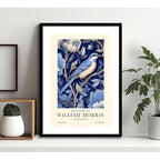 Cuadro William Morris Pajaro Azul Arte Exposición Londres Marco Negro