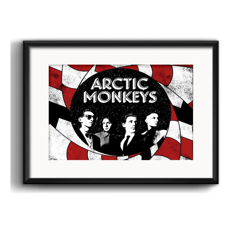 Cuadro Arctic Monkeys Indie Rock Decoracion Con Paspartú Marco Negro