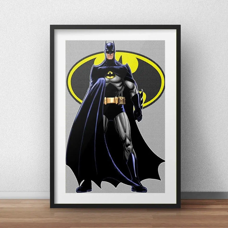Cuadro Batman Pop Art Comics Heroes Decoracion Con Paspartú Marco Negro