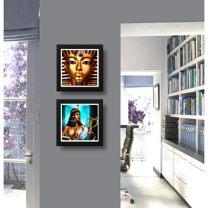 Set 2 Cuadros Egipto Cleopatra Sarcófagos Decoracion Egipcia