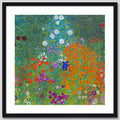 Cuadro Gustav Klimt Blumengarten Flower Garden Obra Pintor Marco Negro