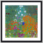 Cuadro Gustav Klimt Blumengarten Flower Garden Obra Pintor Marco Negro