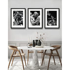 Set 3 Cuadros Michael Jordan Basket Frases 53x43cm Paspartu Marco Negro