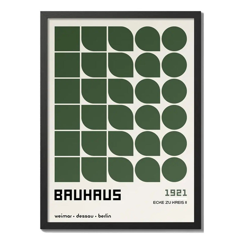 Cuadro Para Living Cocina Estudio Decoracion Moderna Green Bauhaus Color Verde Con Marco Negro