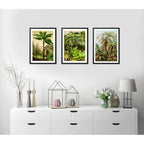 Set 3 Cuadros Arboles Vida Arte Colores Naturaleza Botanica Marco Negro