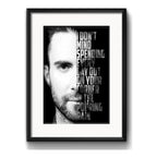 Cuadro Maroon 5 Letra Musica Adam Levine Con Paspartú Marco Negro