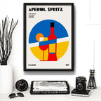 Cuadro Bauhaus Arte Cocktails Drinks Bebidas Receta Pub Bar Aperol Spritz Marco Negro