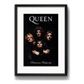 Cuadro Queen Freddie Mercury Rock B7 Decoracion Con Paspartú Marco Negro