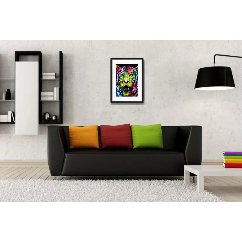 Cuadro Tigre Pop Art Animales Arte Decoracion Con Paspartú