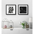 Set 2 Cuadros Henri Matisse Pablo Picasso En Blanco Y Negro Marco Negro