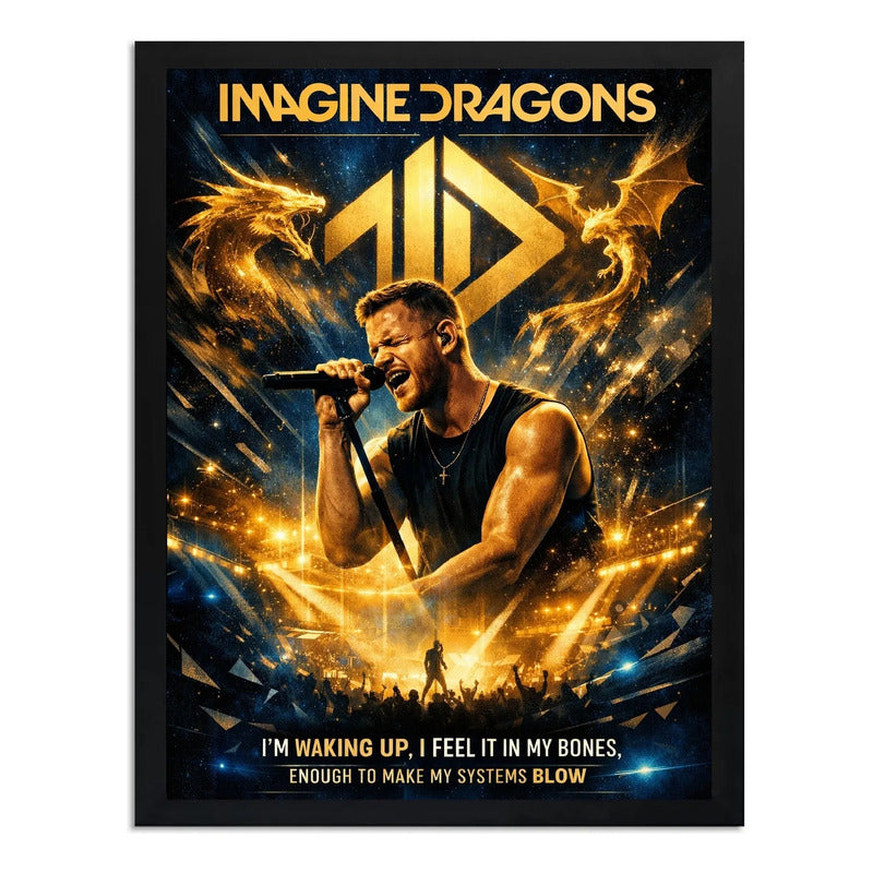 Cuadro Imagine Dragons Radioactive Night Visions Arte Rock Marco Negro