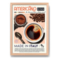 Cuadro Cafe Americano 1942 Italia Cocina Vintage Marco Oak Marco Marrón Claro