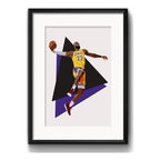 Cuadro Lebron James Lakers Basket Baloncesto Con Paspartú Marco Negro
