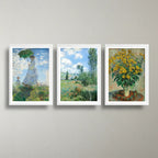 Set 3 Cuadros Living Dormitorio Claude Monet Classics Arte Marco Blanco