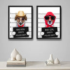 Set 2 Cuadros Bad Dogs Perro Mascota Pet Arte Decoracion