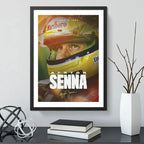 Cuadro Ayrton Senna Formula 1 Signature Carrera Decoracion Marco Negro
