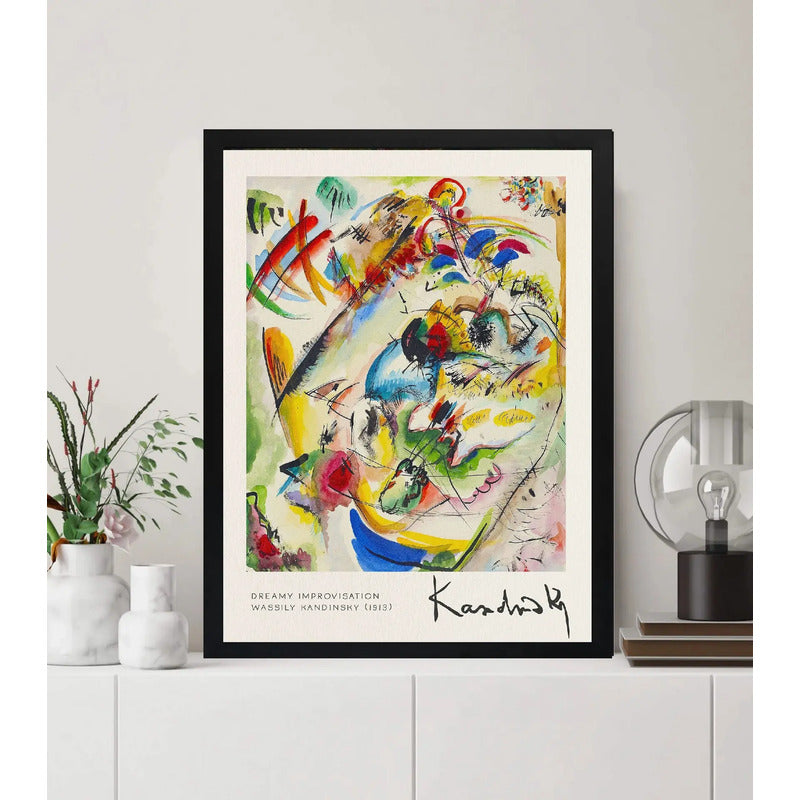Cuadro Living Kandinsky Dreamy Improvisation Abstracto Arte Marco Negro