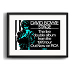 Cuadro David Bowie Concierto Retro Decoracion Con Paspartú Marco Negro