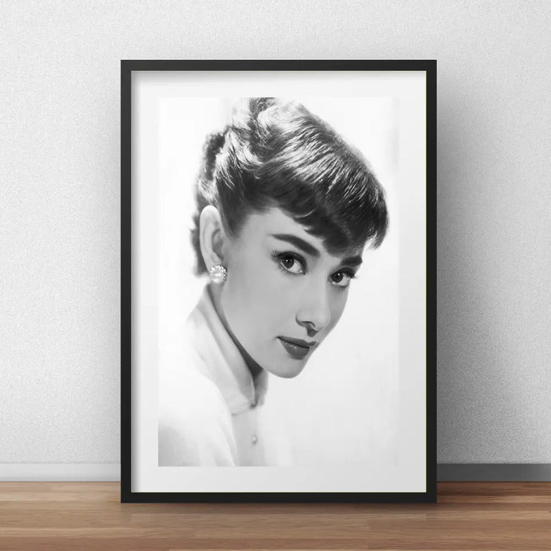 Cuadro Audrey Hepburn Foto Blanco Negro Decoracion Paspartu Marco Negro