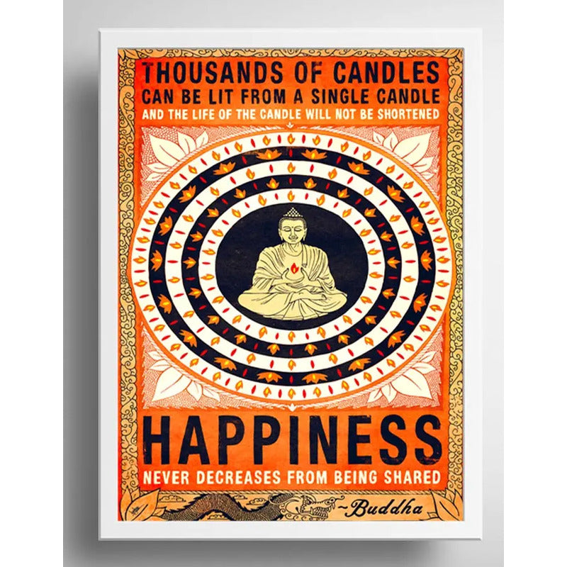 Cuadro Meditacion Buda Happiness Pop Art Zen Yoga Decoracion