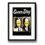 Cuadro Green Day Nimrod Rock Musica Decoracion Con Paspartú Marco Negro