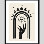 Cuadro Luna Tarot Astrólogia Mistico Arte Beige Decoracion Lunas Esoterico Marco Negro