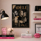 Cuadro Adele Cantante Inglesa Elementos Iconicos Musica Pop Marco Negro