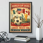 Cuadro Copa Del Mundo Futbol 26 Canada Mexico Estados Unidos Marco Negro