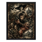 Cuadro Resident Evil Village Game Lady Dimitrescu Videojuego Marco Negro