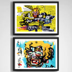 Set 2 Cuadros Basquiat Arte Urbano Monroe Decoración Hogar