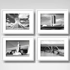 Set 4 Cuadros Brasilia Capital Brasil Parlamento C/ Paspartu