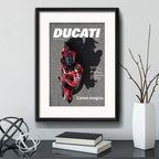 Cuadro Ducati Moto Gp Revista Motocicleta Auto Con Paspartú Marco Negro