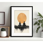 Cuadro Tantra Yoga Meditación Zen Decoracion Con Paspartú Marco Negro